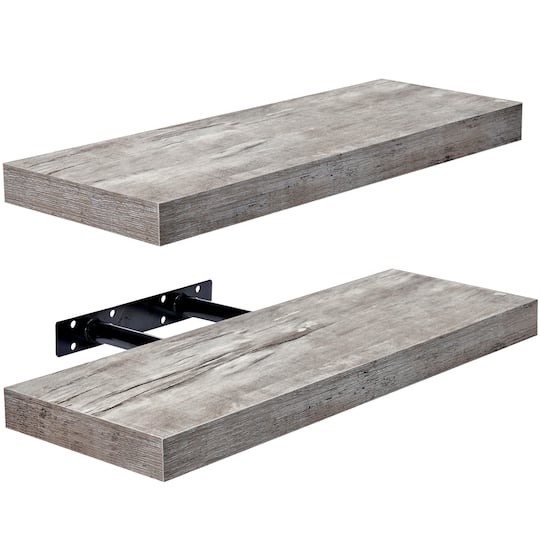 Sorbus Floating Faux Wood Shelf